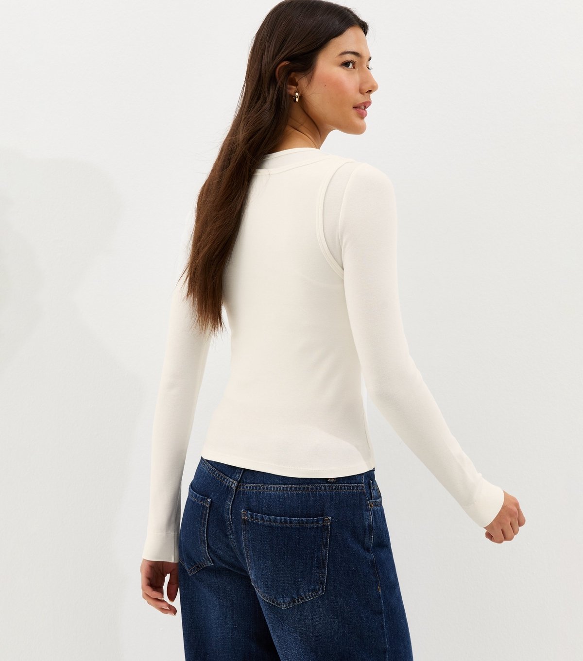 New Look Women's Off White Layered Long Sleeve Top New Look - 4