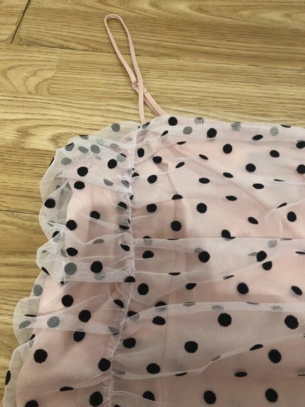New Look Pink polka dot tulle cami top