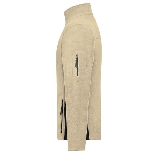 James and Nicholson James and Nicholson Men's Strong Work Fleece Jacket in Stone - 3