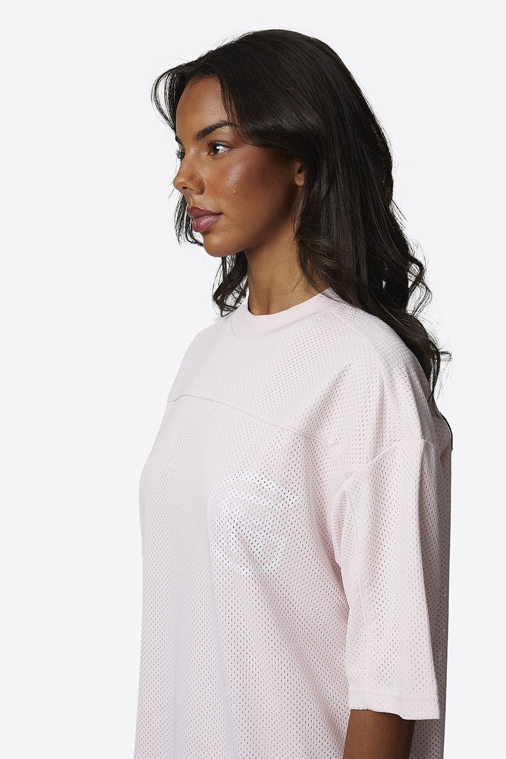 Good For Nothing Good For Nothing Women's Double Layered Mesh Jersey T-Shirt in Pink - 4