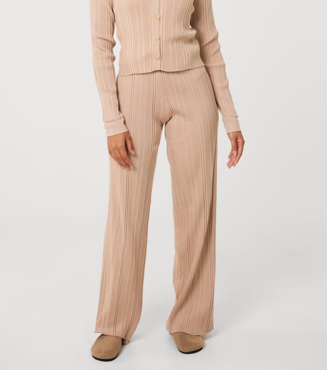 Pink Vanilla Women's Light Brown Textured Shirt and Trousers Set Pink Vanilla New Look - 3