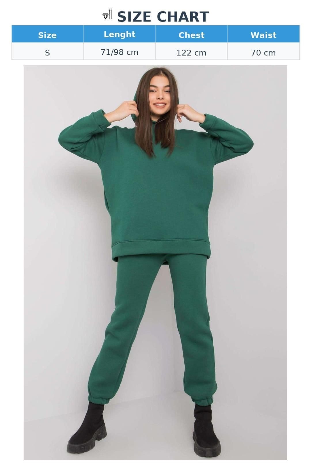 Love Lace Love Lace Women's Hooded Sweatshirt Set With Sweatpants in Green - 4