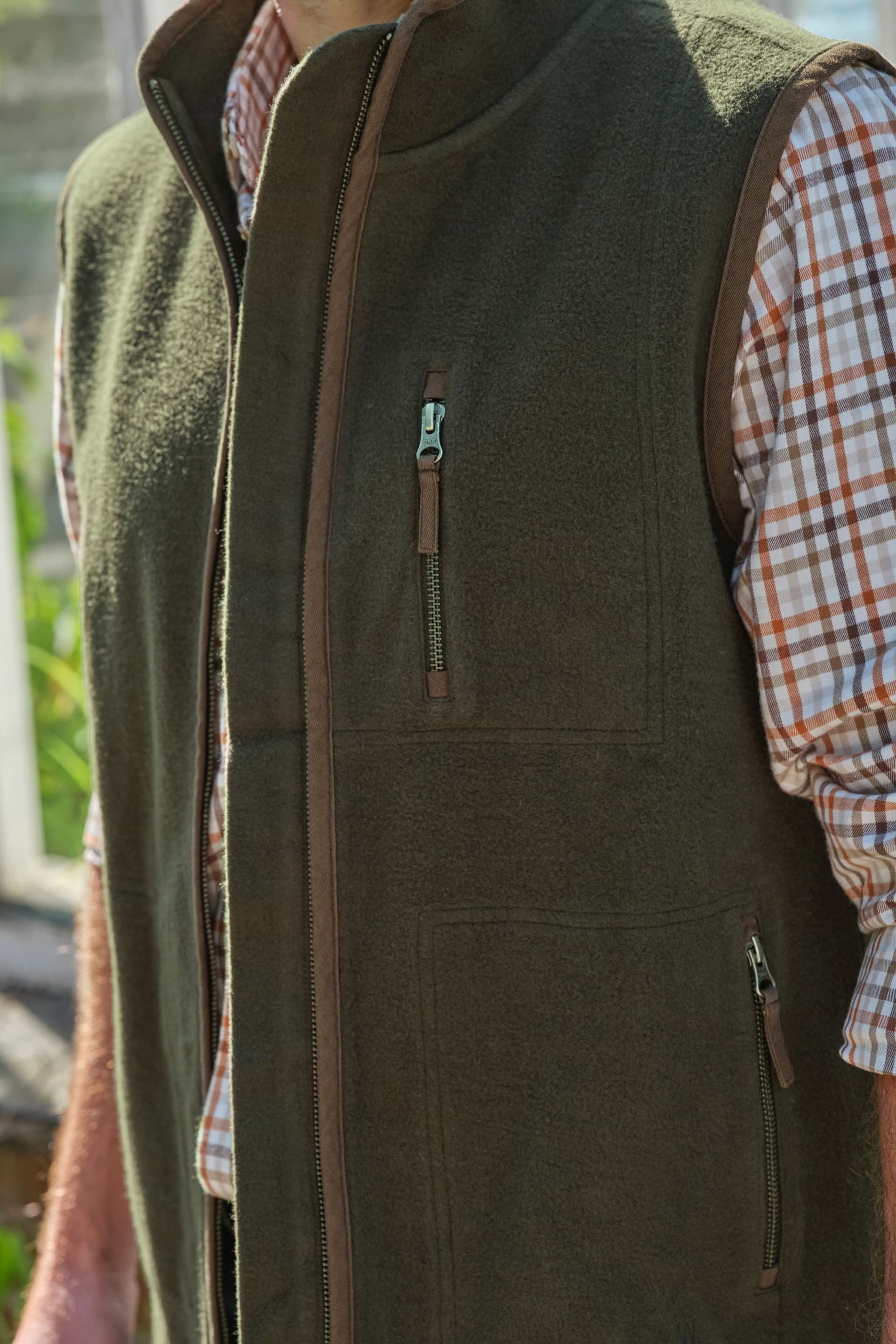 WoolOvers WoolOvers Men's Fleece Gilet in Green
