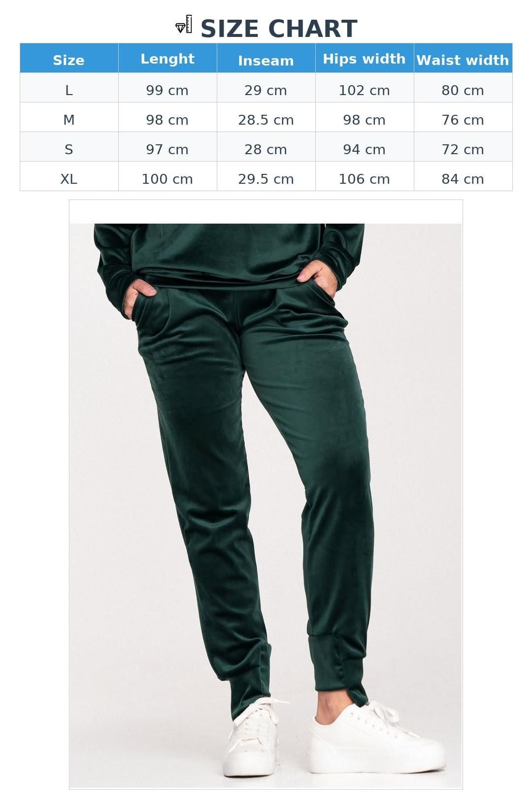 Love Lace Love Lace Women's Velour Sweatpants Tracksuit Trousers Pockets in Green - 4