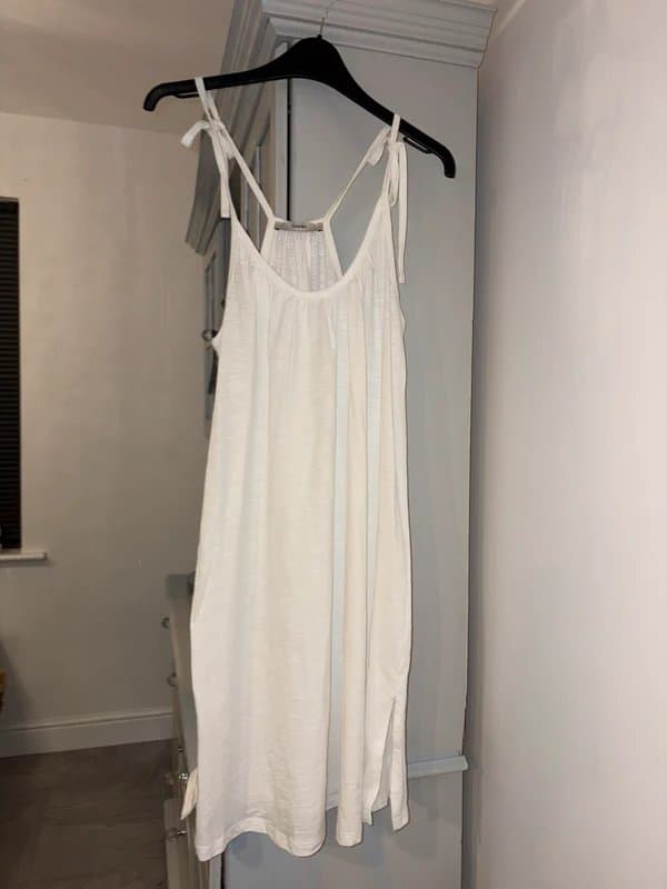 George Brand NEW size M 10 - 12 bright white bow multiway tie strap summer dress or holiday beach cover up