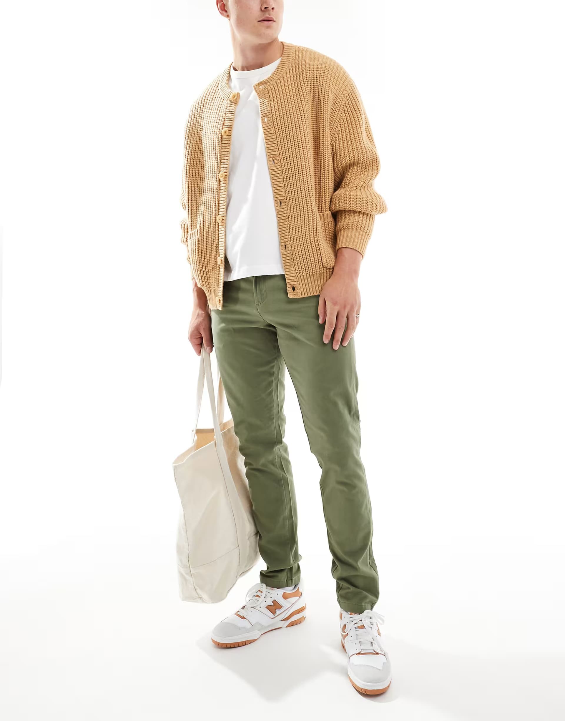 ASOS Jack & Jones Intelligence slim fit chino in khaki