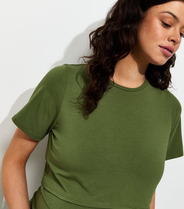 New Look Women's Maternity Dark Khaki Cotton Rich Double Layer Midi Dress New Look - 3