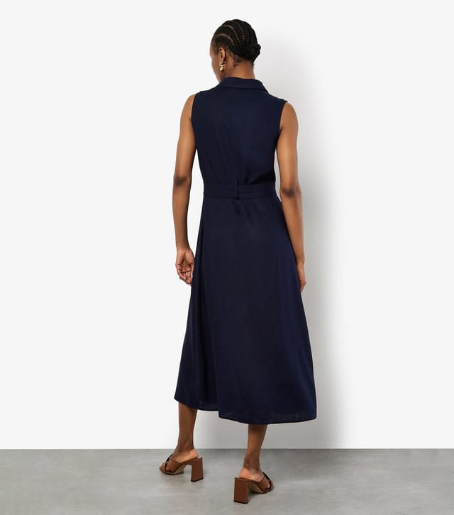 Apricot Women's Navy Sleeveless Midi Shirt Dress Apricot New Look - 3