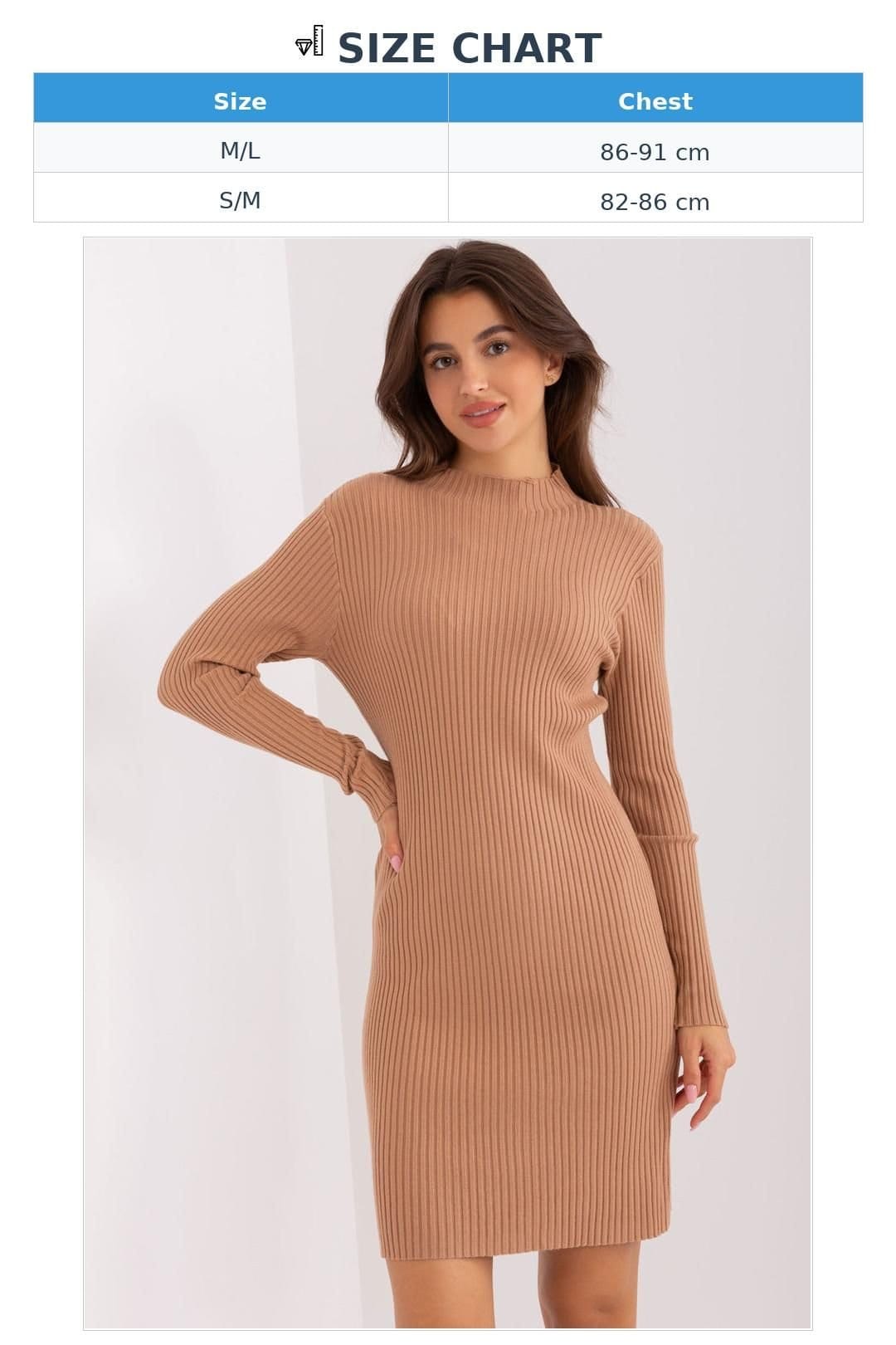 Love Lace Love Lace Women's Ribbed Fitted Long Sleeve Pencil Dress in Brown - 4