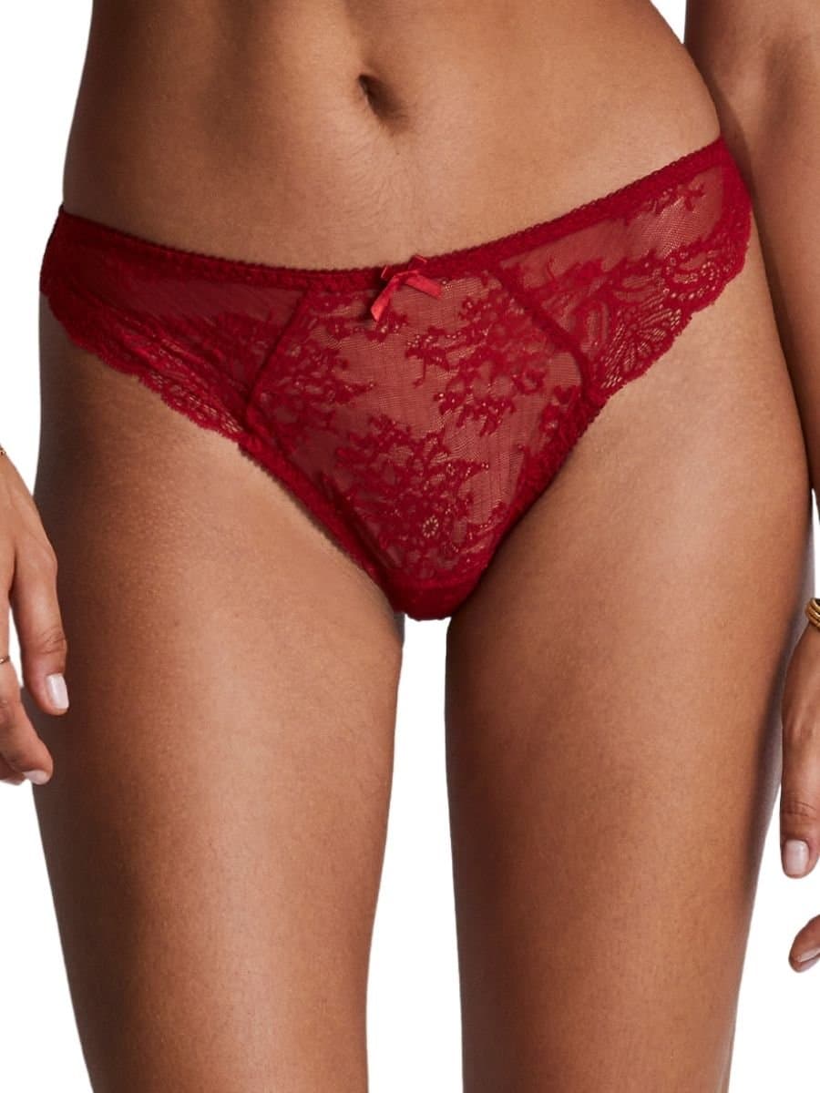 Aubade Aubade Red Floral Lace Tanga Briefs