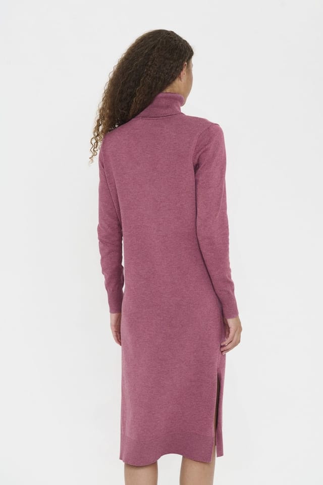 Saint Tropez Saint Tropez Women's Mila Rollneck Knitted Midi Dress in Dusty Pink - 3