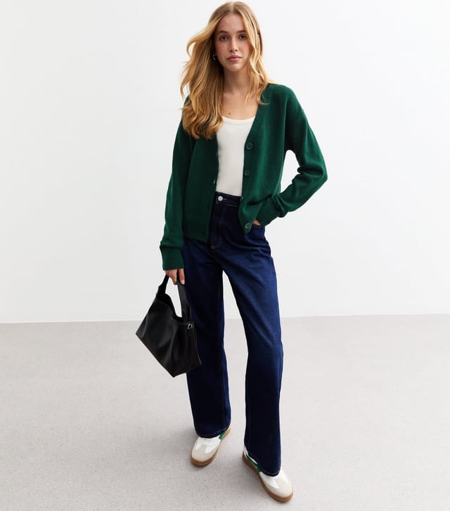 New Look Women's Green Button Knit Cardigan New Look - 3
