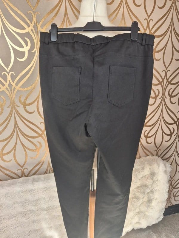 Joanna Hope Black Faux Leather Front Trousers