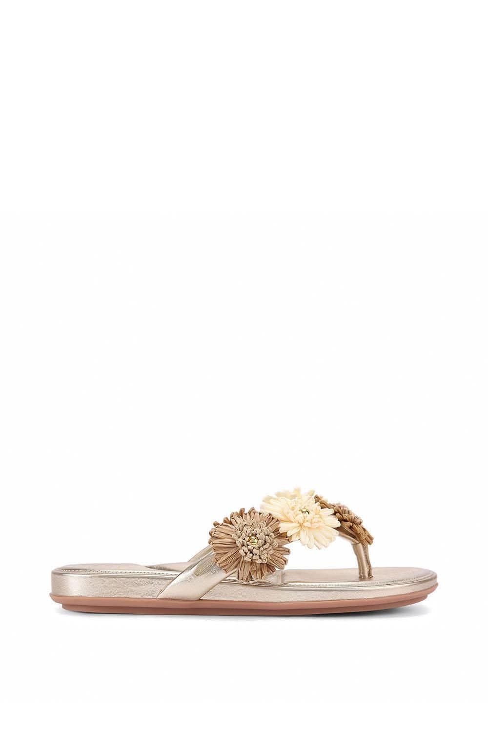 Carvela Carvela Women's 'Sorrento Flower Flat' Sandals in Gold