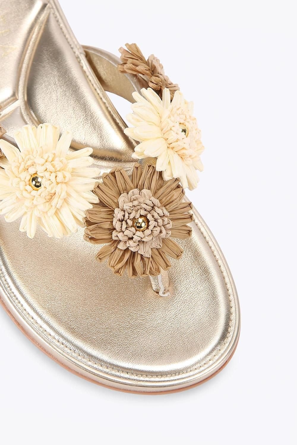 Carvela Carvela Women's 'Sorrento Flower Flat' Sandals in Gold - 4