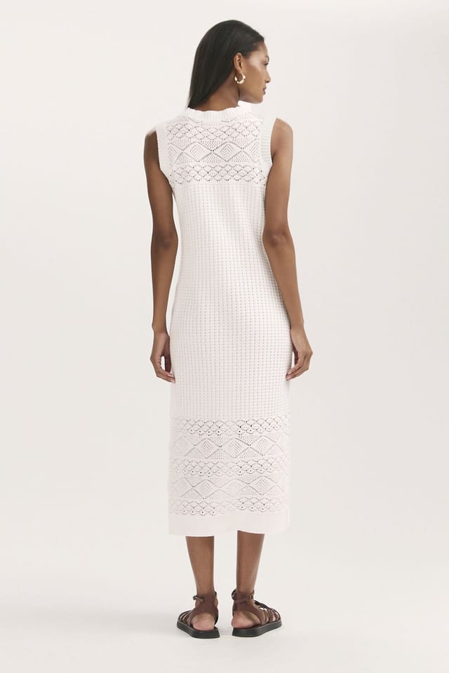Finery London Finery London Women's Ravi Crochet Midi Dress in Ivory - 3
