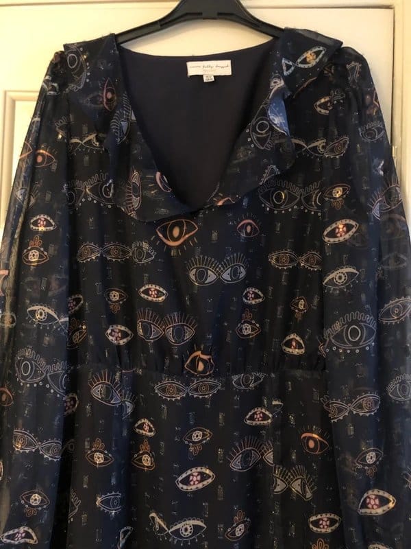 Never Fully Dressed Blue midi eye print dress by Never Fully Dressed - 1