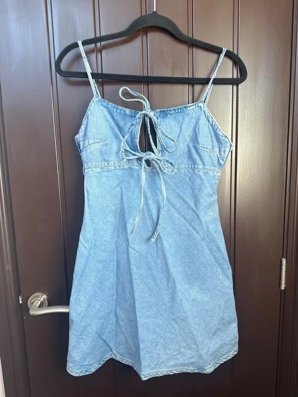Bershka Short blue denim dress