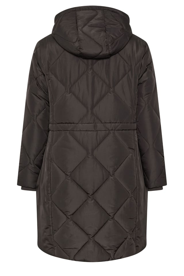 Yours Yours Women's Padded Midi Coat in Brown - 2