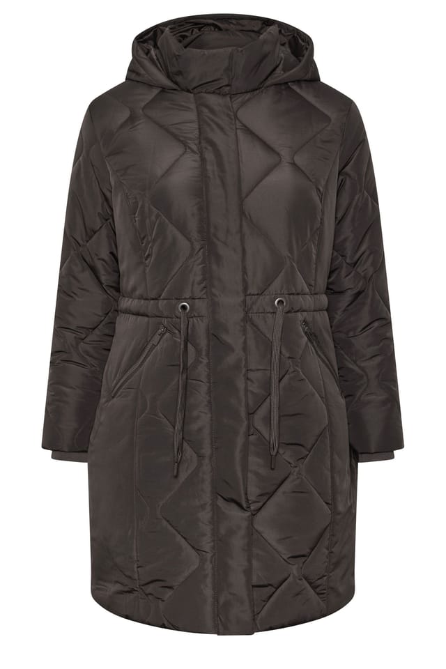 Yours Yours Women's Padded Midi Coat in Brown - 3