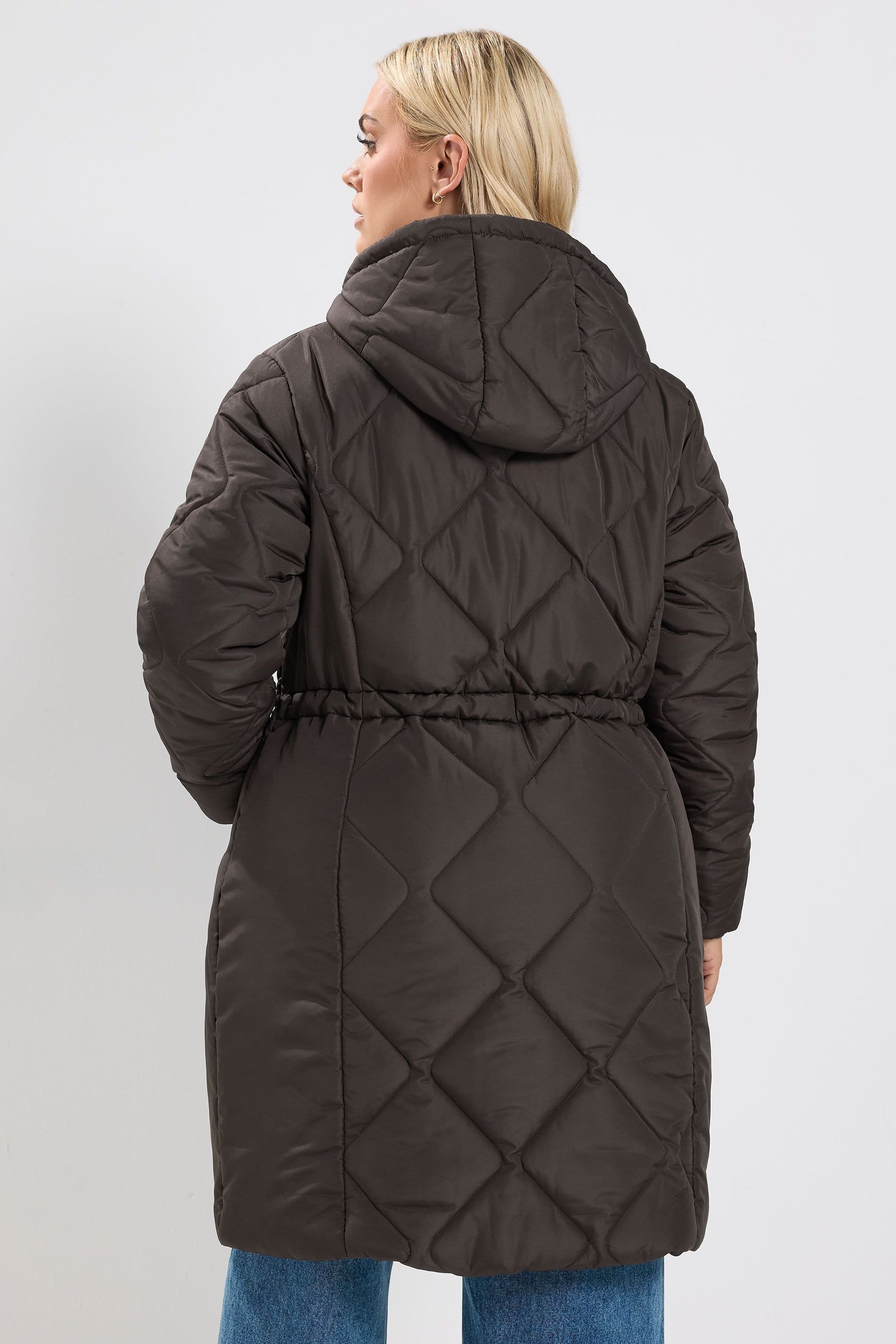 Yours Yours Women's Padded Midi Coat in Brown - 4