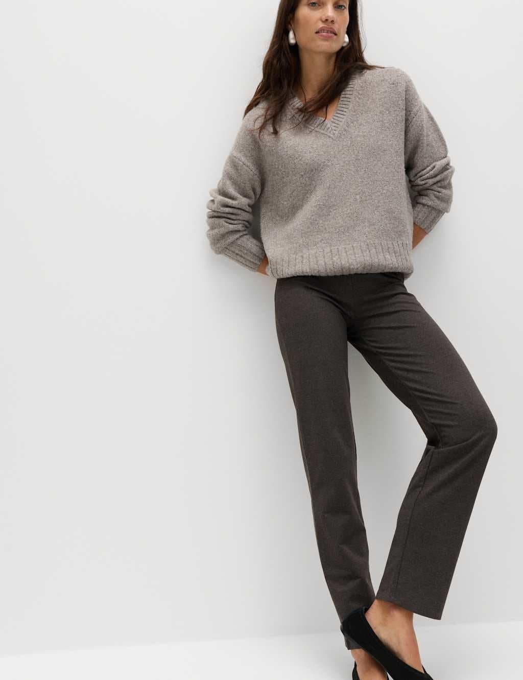 Marks & Spencer M&S Cotton Rich Straight Leg Joggers Charcoal