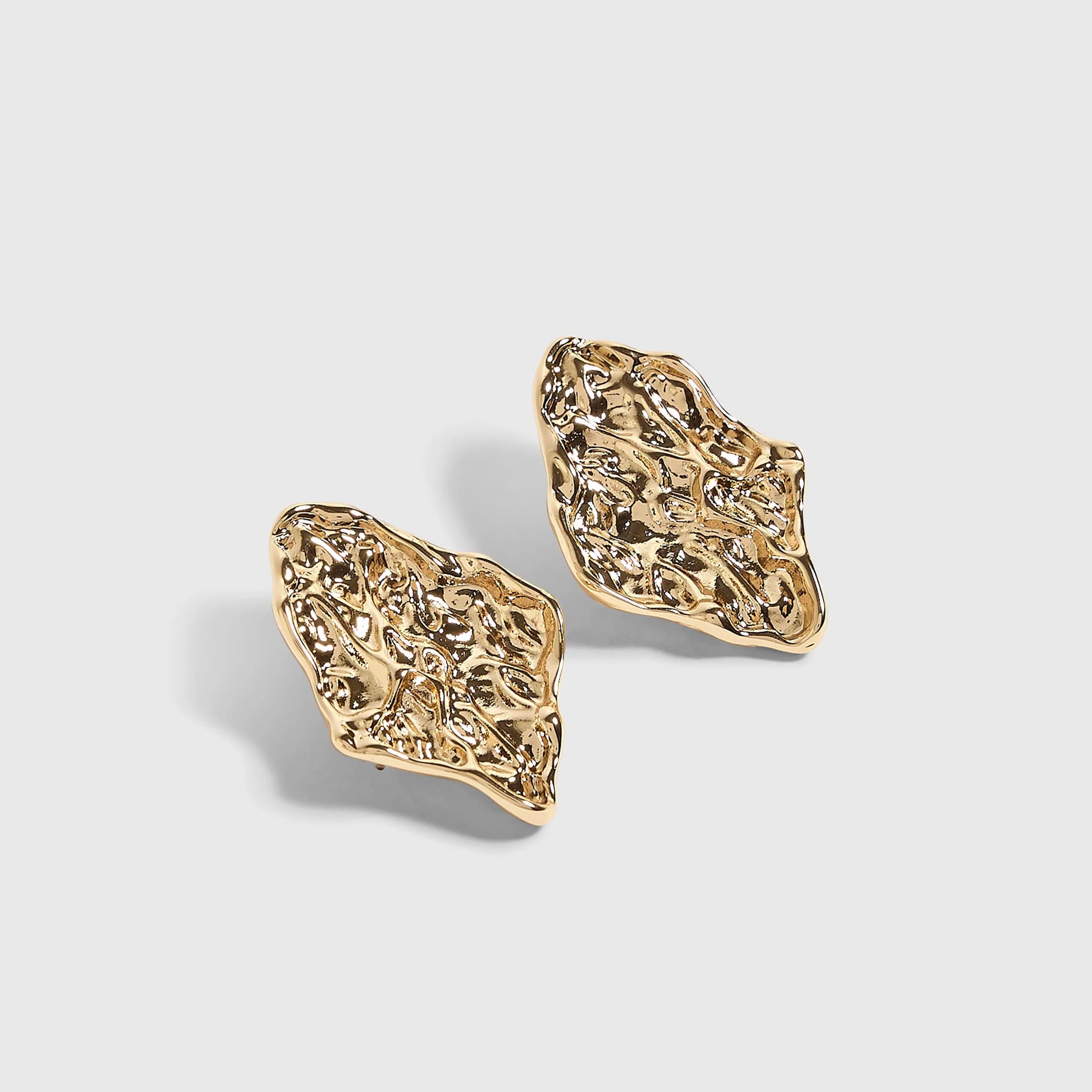River Island River Island Womens Gold Textured Stud Earrings
