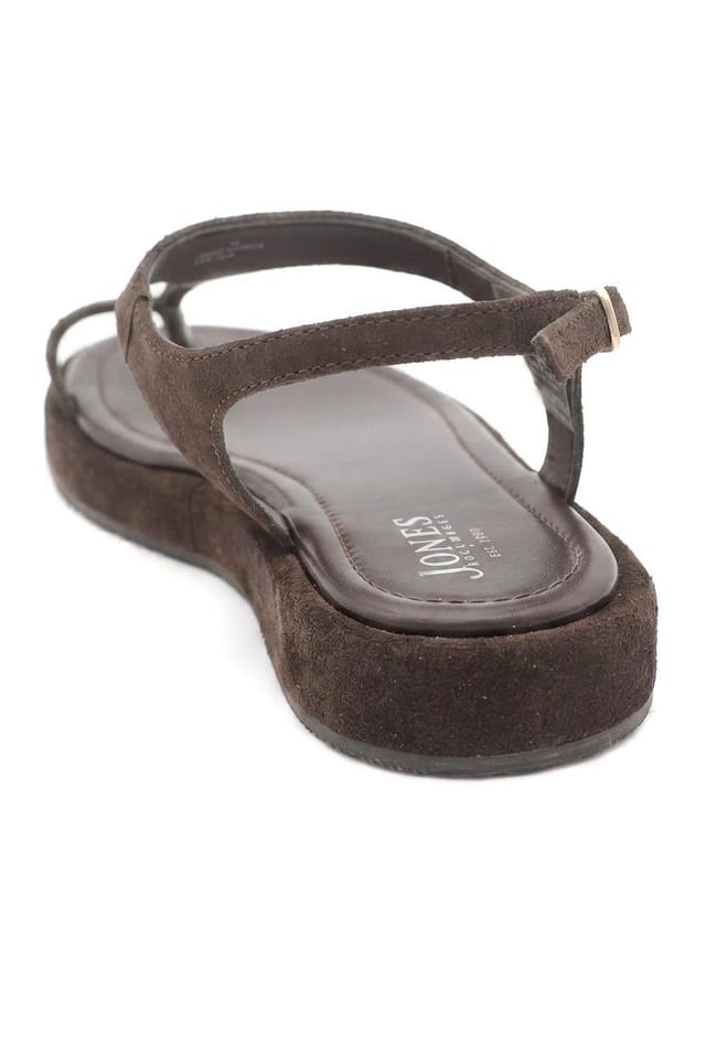 Jones Bootmaker Jones Bootmaker Women's Giovina Leather Toe Post Buckle Fasten Sandals in Brown - 3
