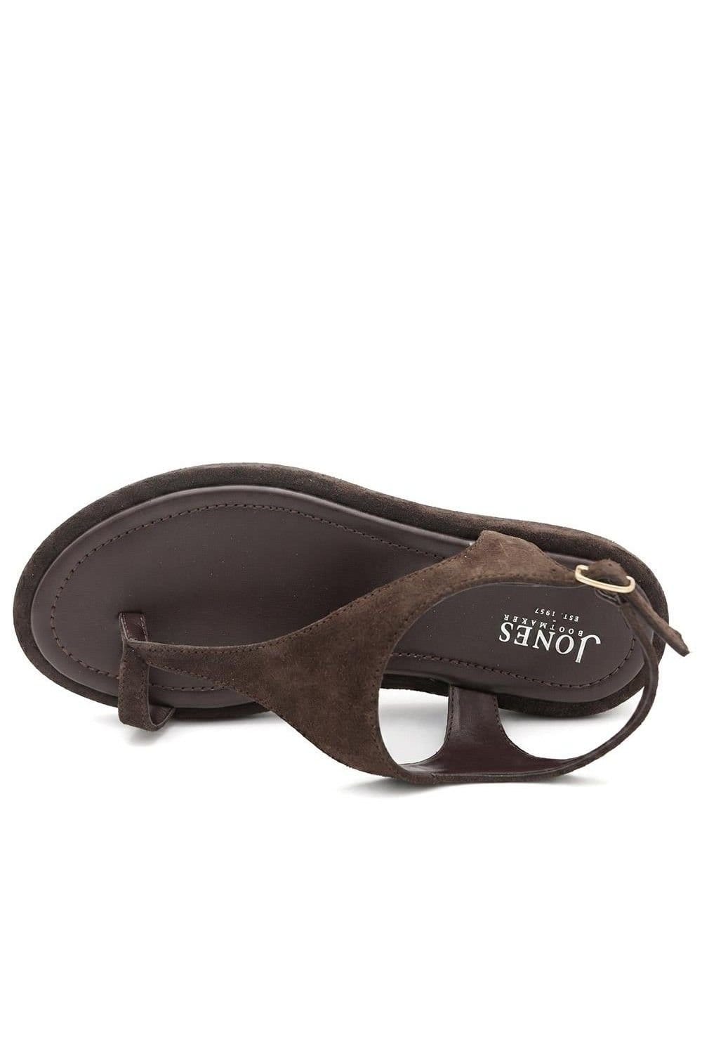 Jones Bootmaker Jones Bootmaker Women's Giovina Leather Toe Post Buckle Fasten Sandals in Brown - 4