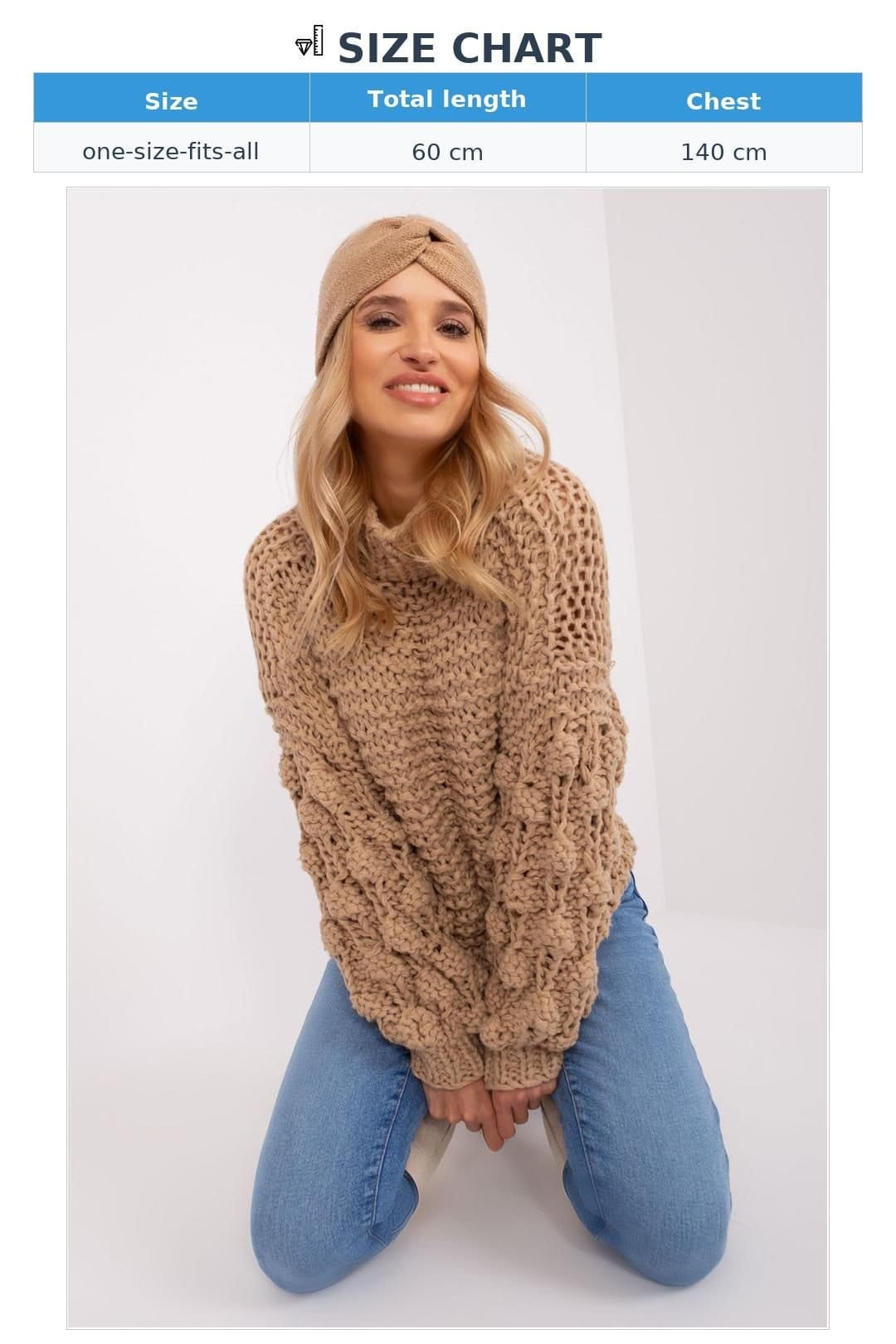 Love Lace Love Lace Women's Textured Puff Sleeve Long Sleeve Sweater in Beige - 4