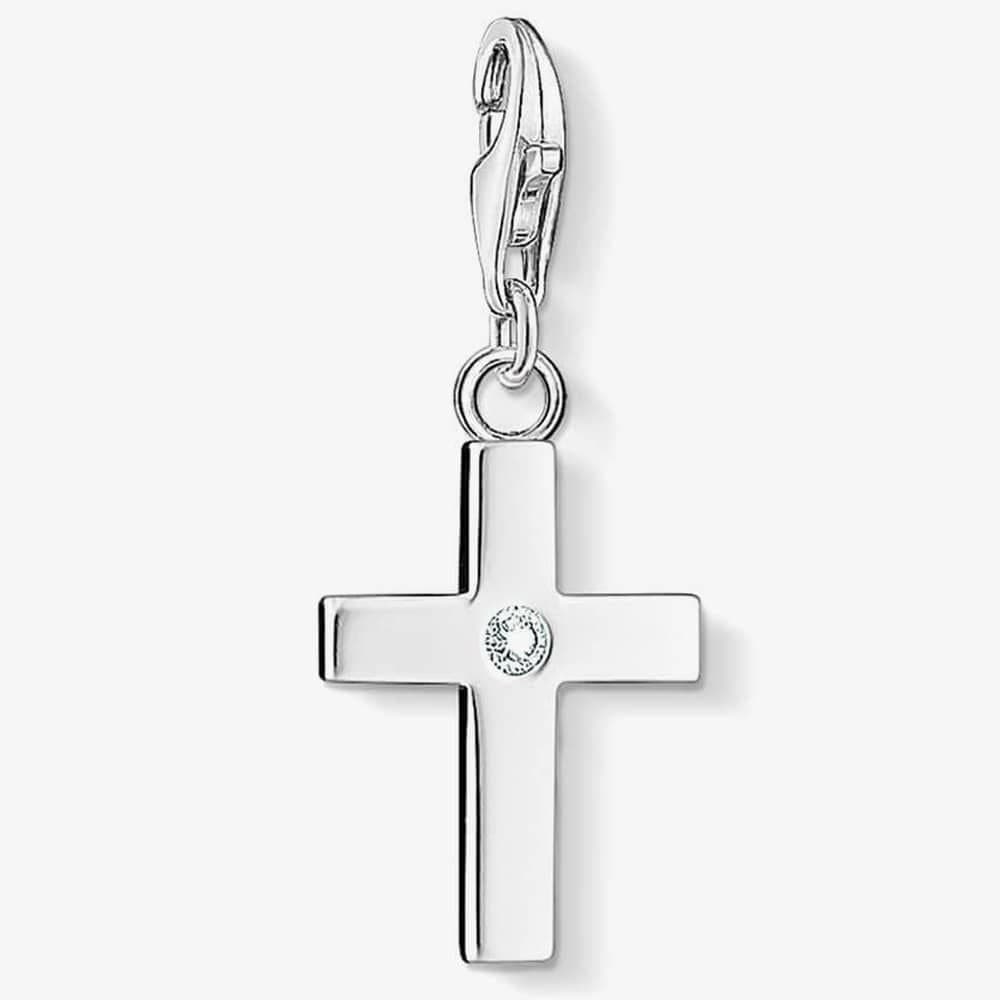 Thomas Sabo THOMAS SABO Women's Silver Cubic Zirconia Set Cross Charm 0366-051-14