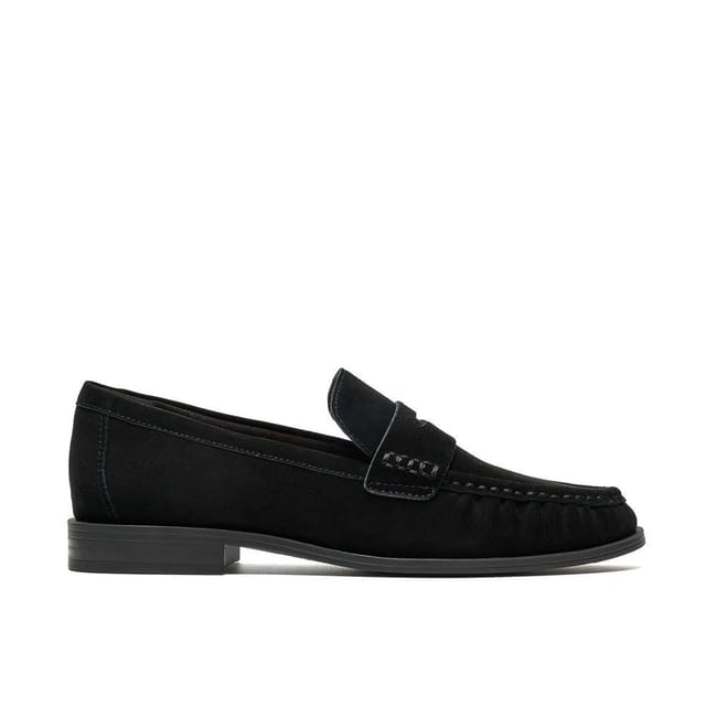 Clarks Clarks Women's Alixea Walk Black Suede Loafers, Slip Ons - 2