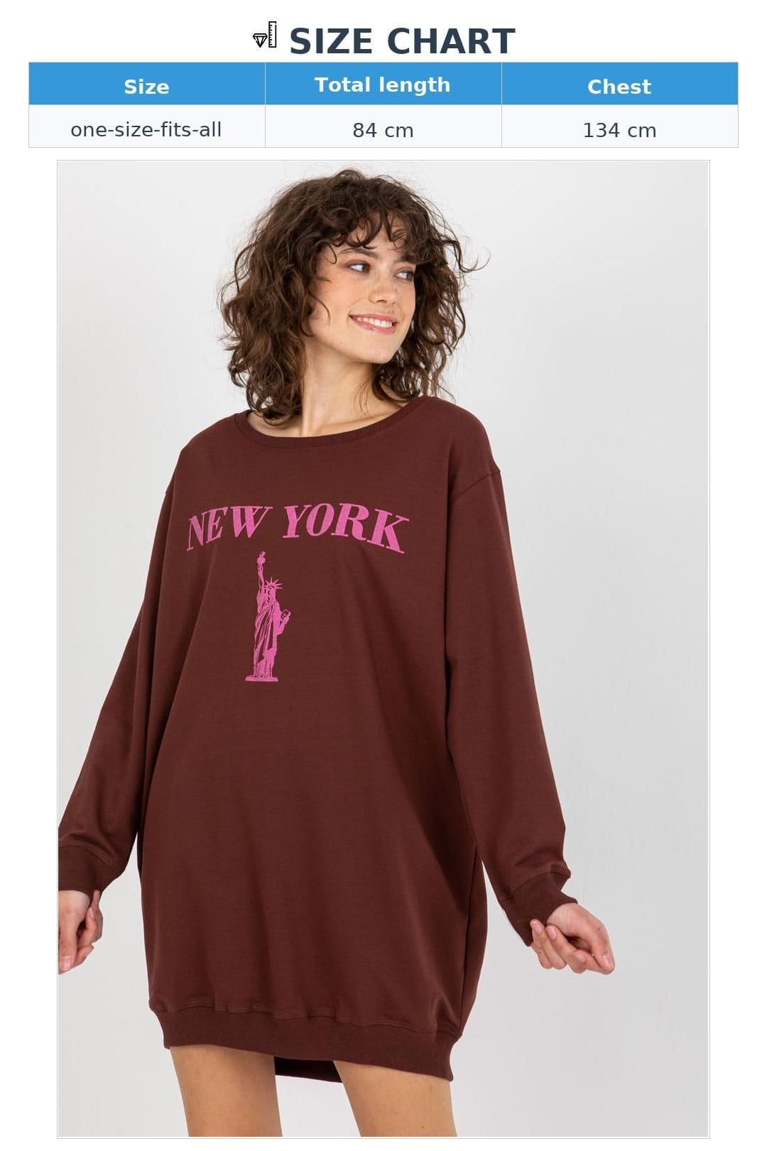 Love Lace Love Lace Women's Oversized Casual Printed Sweatshirt Longline in Burgundy - 4