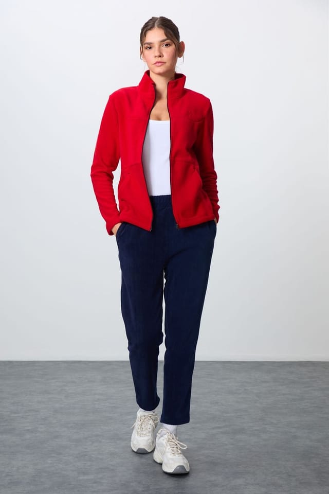 Tommy Life Tommy Life Women's Long-Sleeve Zipper Tracksuit Set in Red - 2