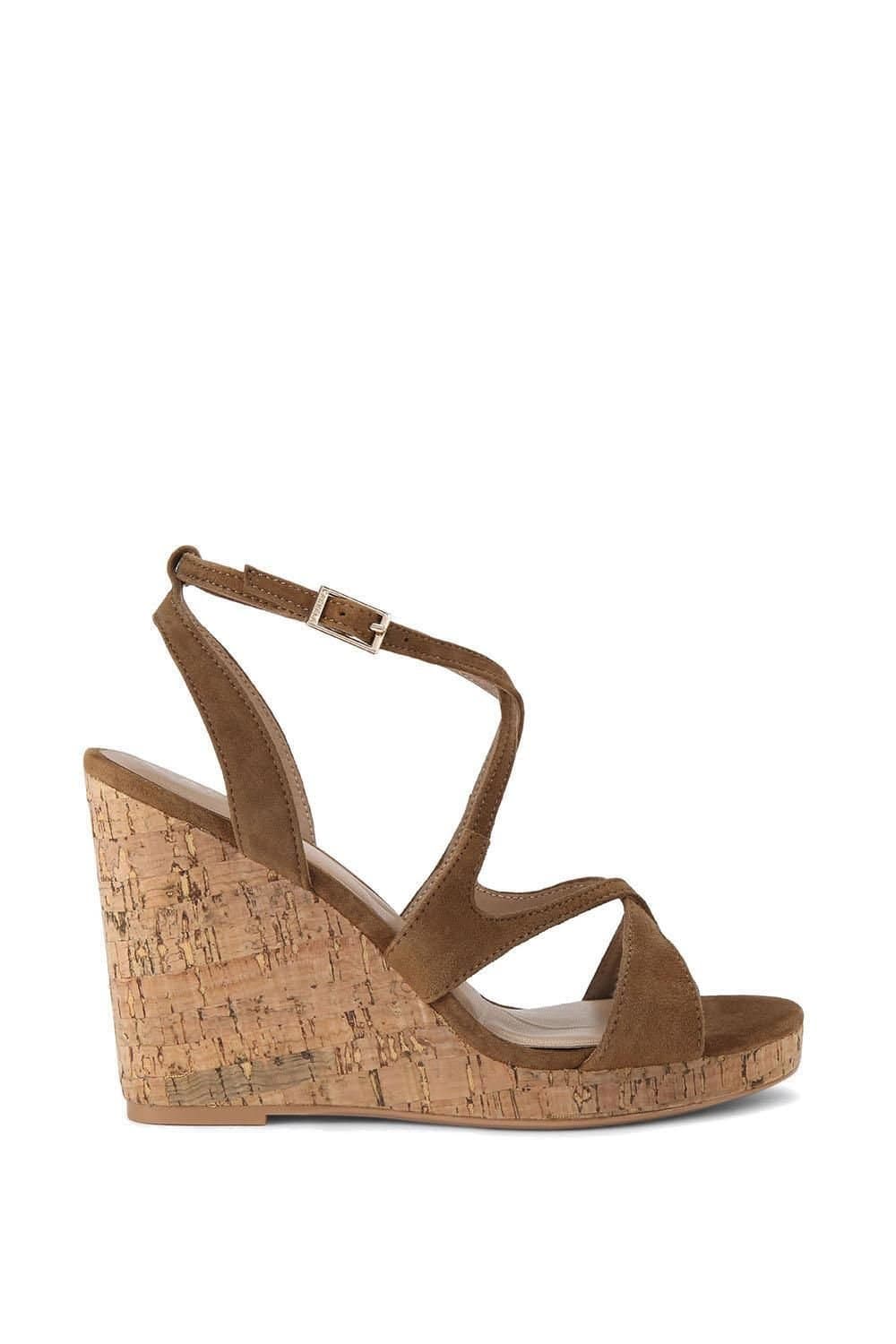 Carvela Carvela Women's 'Pavia Wedge' Suede Sandals in Brown