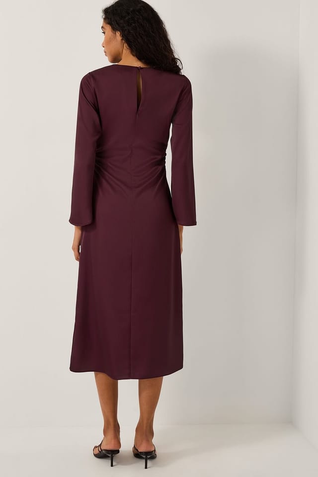 Monsoon Monsoon Women's Polly Floral Print Midi Dress Red in Burgundy - 2