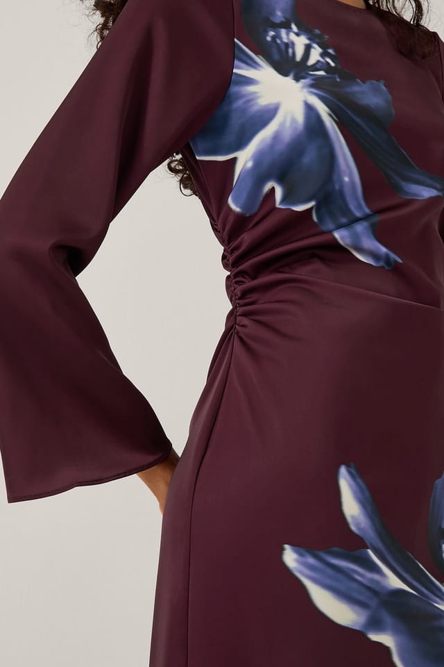 Monsoon Monsoon Women's Polly Floral Print Midi Dress Red in Burgundy - 3