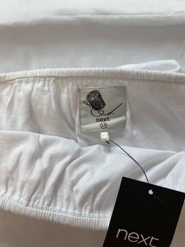 Next Next White Frill Bandeau / Boob Tube Top – Size 10 – BNWT