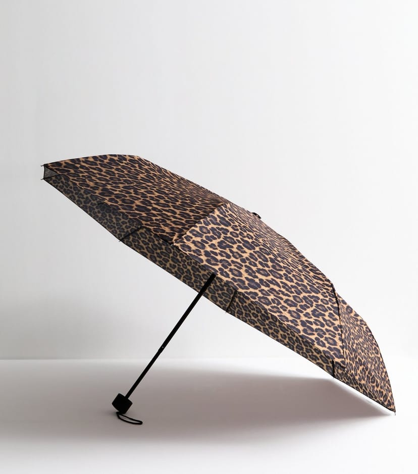 New Look Brown Leopard Print Umbrella New Look - 1