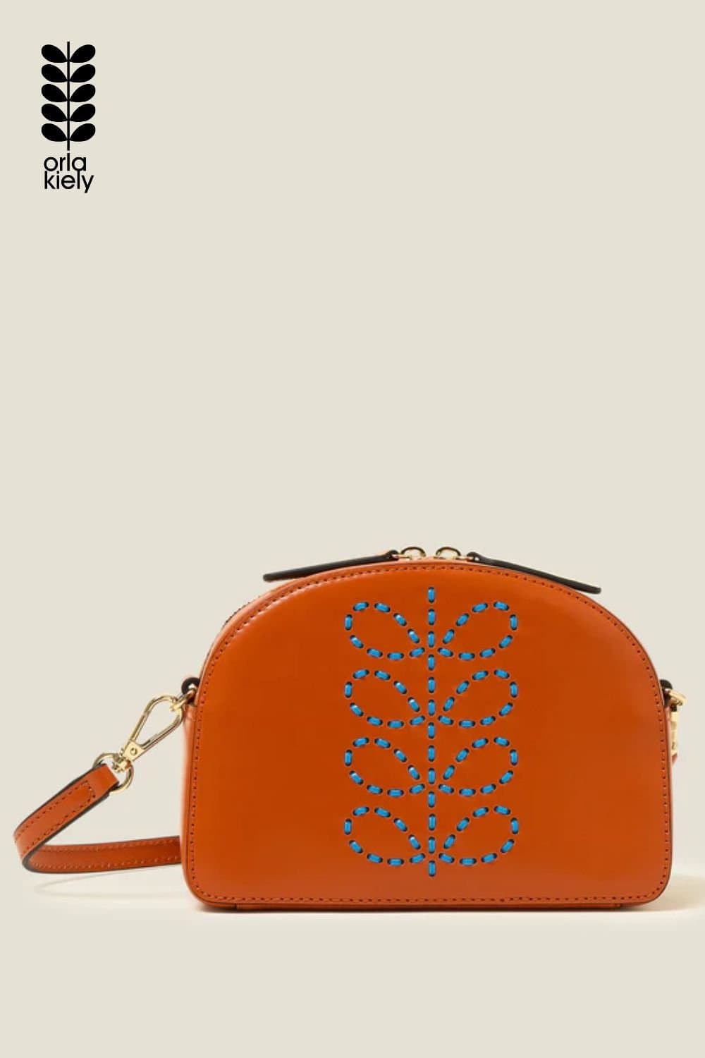 Orla Kiely Orla Kiely Whipstitch Stem Orange Crossbody Bag