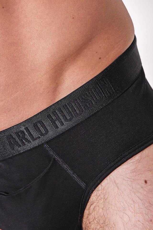 Arlo Hudson Arlo Hudson Men's Plain Tencel™ Brief in Black - 3