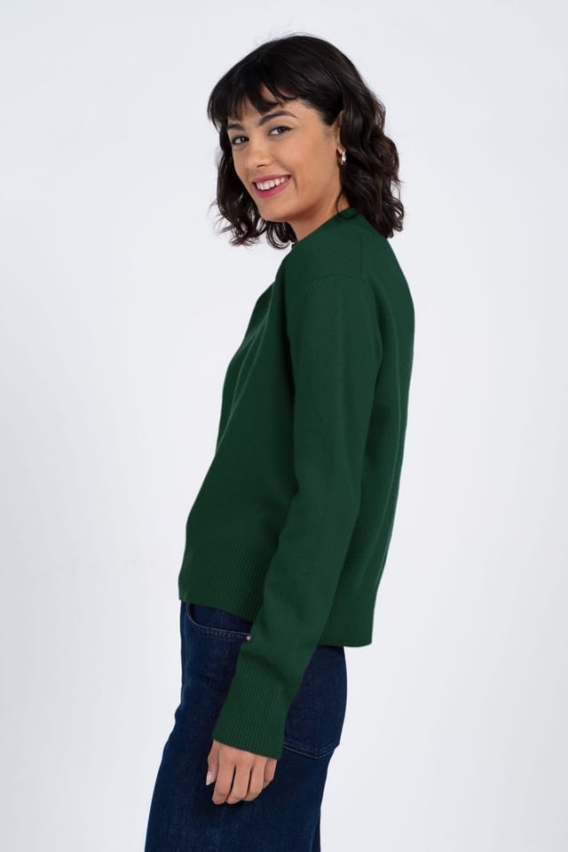 Kettlewell Kettlewell Women's Tina Merino Sweater in Bottle Green - 3