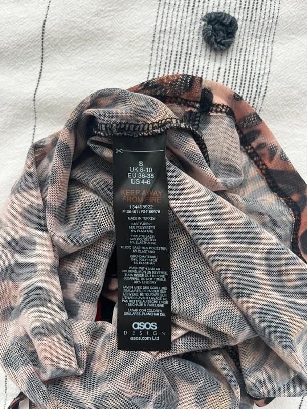 ASOS Design Leopard Print Mesh Top