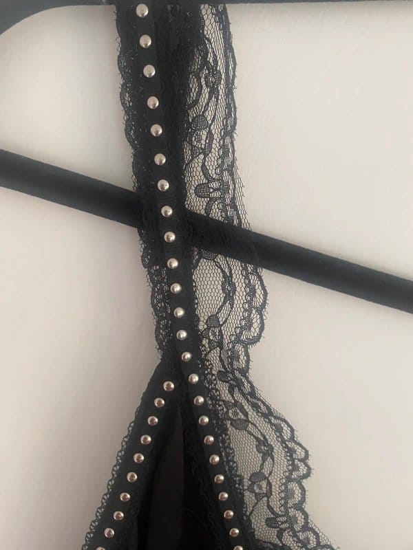 Never Fully Dressed Black Lace Studded Dress
