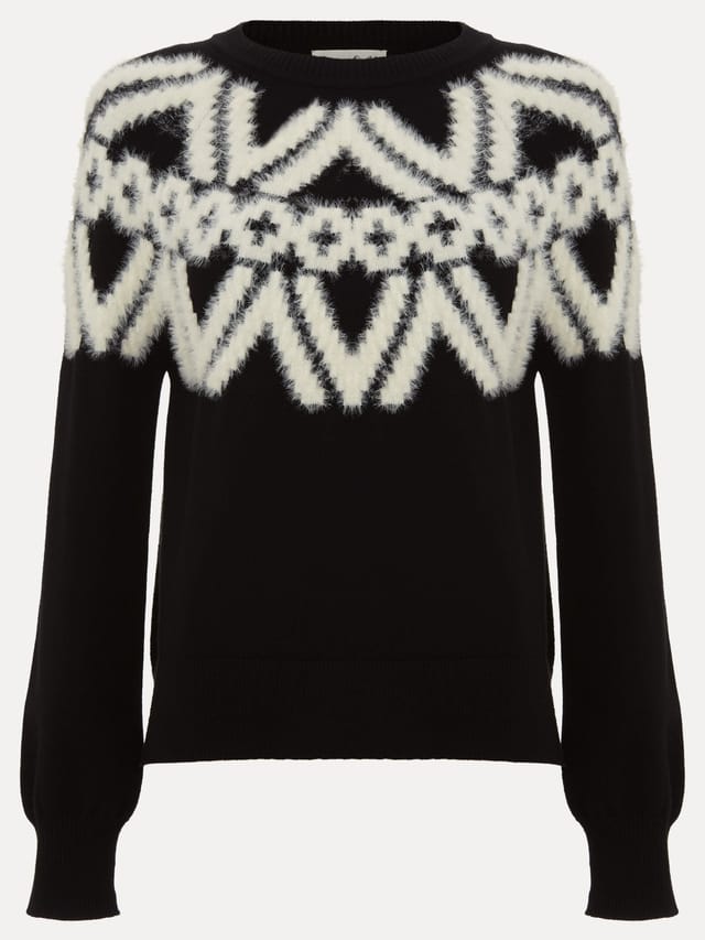 Phase Eight Phase Eight Women's Karla Fair Isle Sweater in Black - 2
