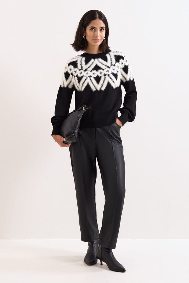Phase Eight Phase Eight Women's Karla Fair Isle Sweater in Black - 3