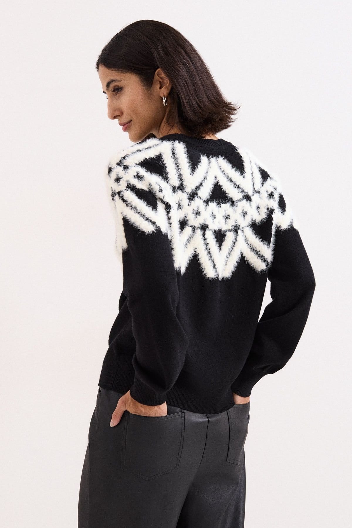 Phase Eight Phase Eight Women's Karla Fair Isle Sweater in Black - 4
