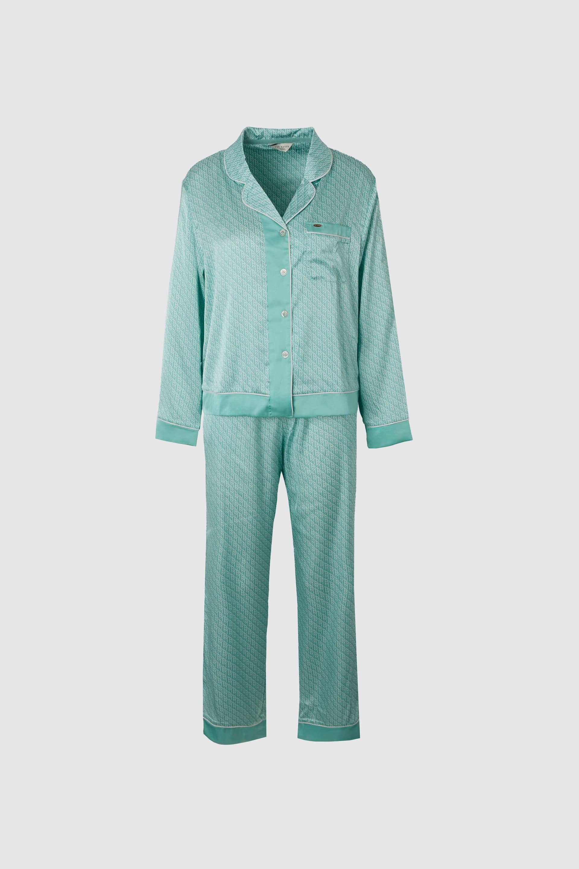 Ted Baker Ted Baker Women's Traditional Pyjama Aquifer Print in Turquoise