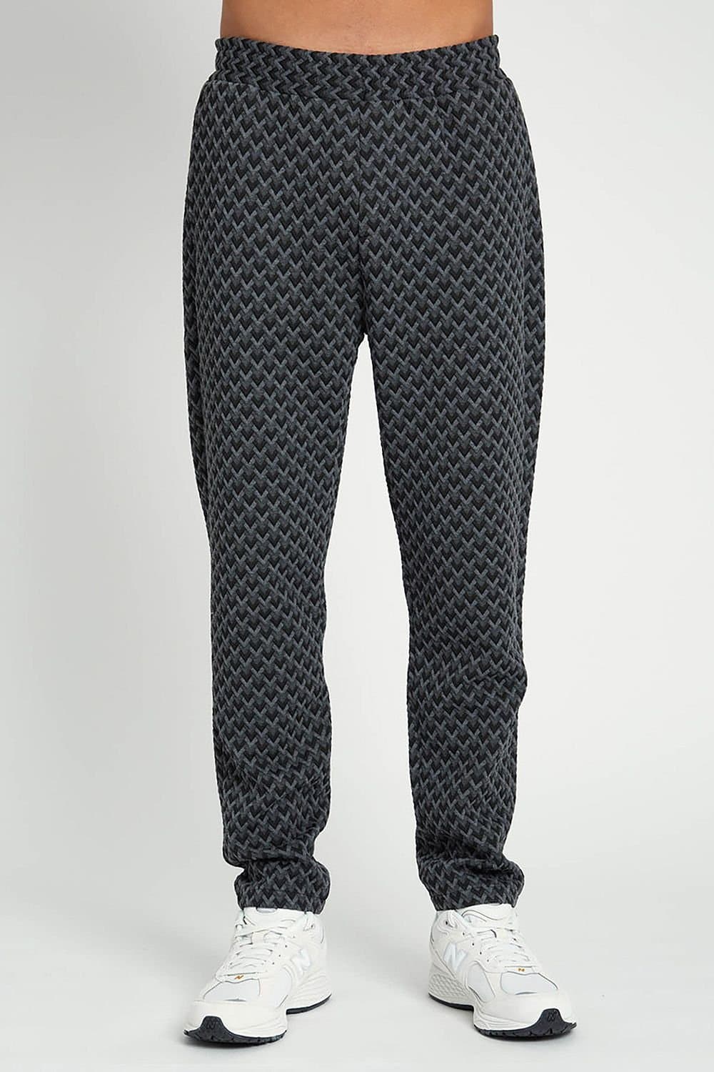 Native Youth Native Youth Men's Jacquard Open Hem Elasticated Joggers in Black
