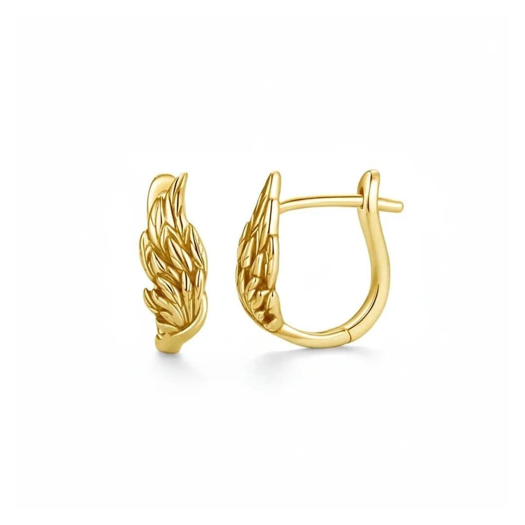 Angel Barocco Angel Barocco Women's Sterling Silver Angel Wing Hoop Earrings - Gold
